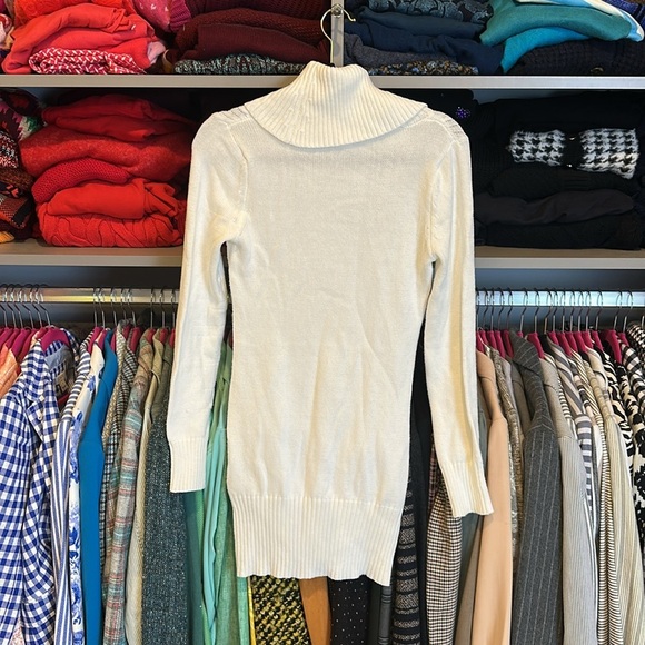 WHBM white long sleeve turtleneck sweater dress size XXS - Picture 3 of 3